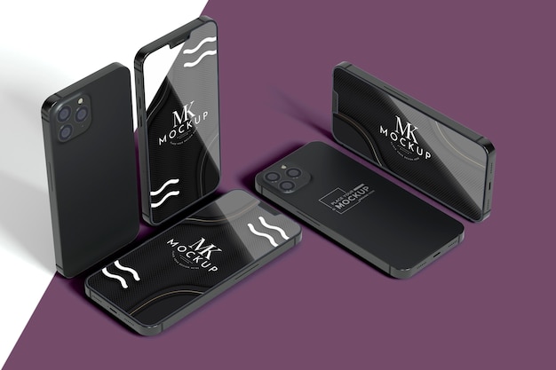 Nuovo set mobile con mock-up