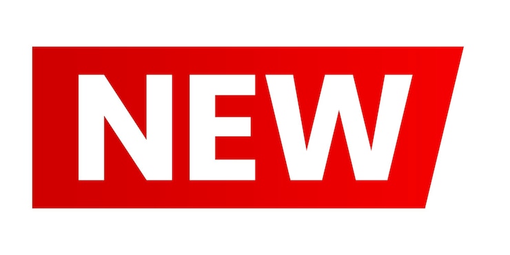PSD nuovo tag, nastro vettoriale e banner. nuovo badge della collezione, modello di design di elementi di marketing digitale psd