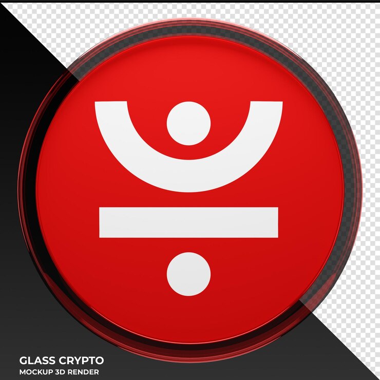 PSD nur jst glas-kryptomünze 3d-illustration