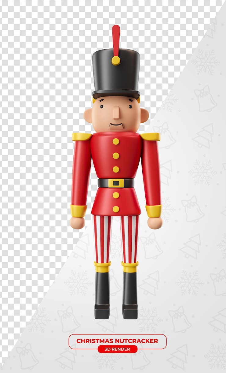 PSD nussknacker in 3d-cartoon-darstellung mit transparentem hintergrund