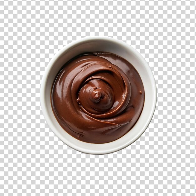 PSD nutella em tigela branca isolada em fundo transparente