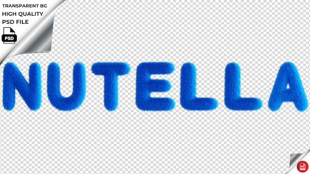 Nutella tipografia azul fluffy texto psd transparente