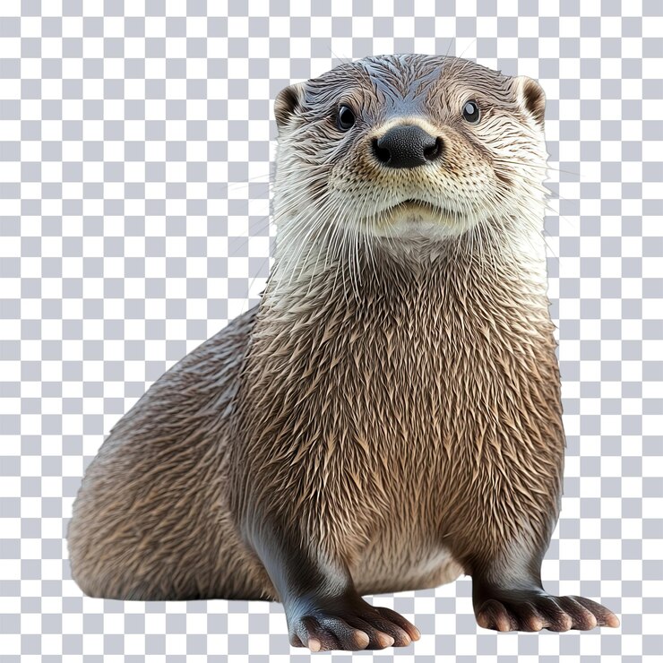 PSD la nutria lúdica disfrutando de un momento de curiosidad en el interior