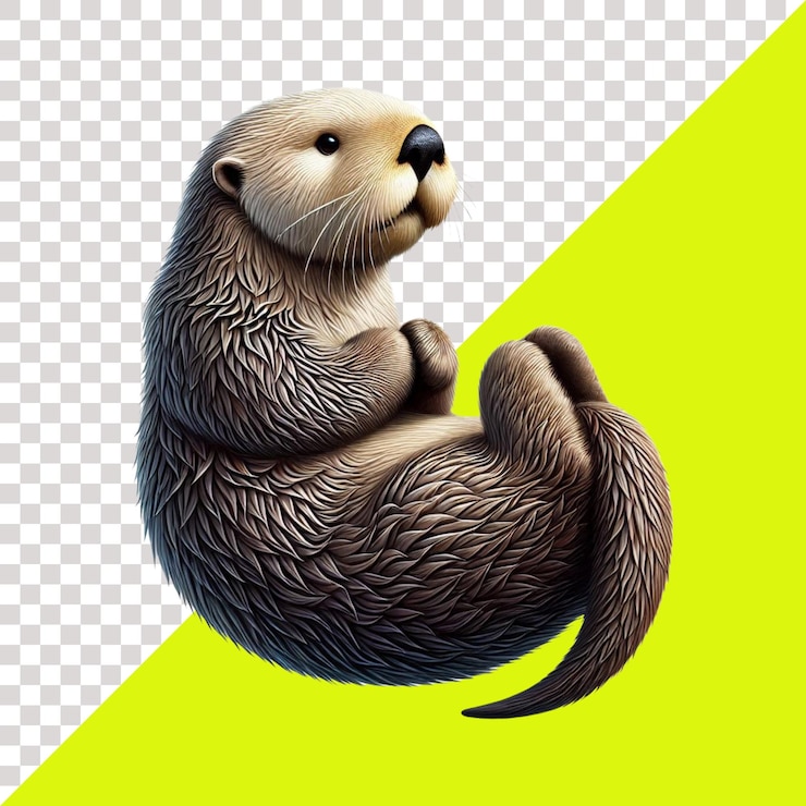 PSD la nutria marina aislada sobre un fondo transparente