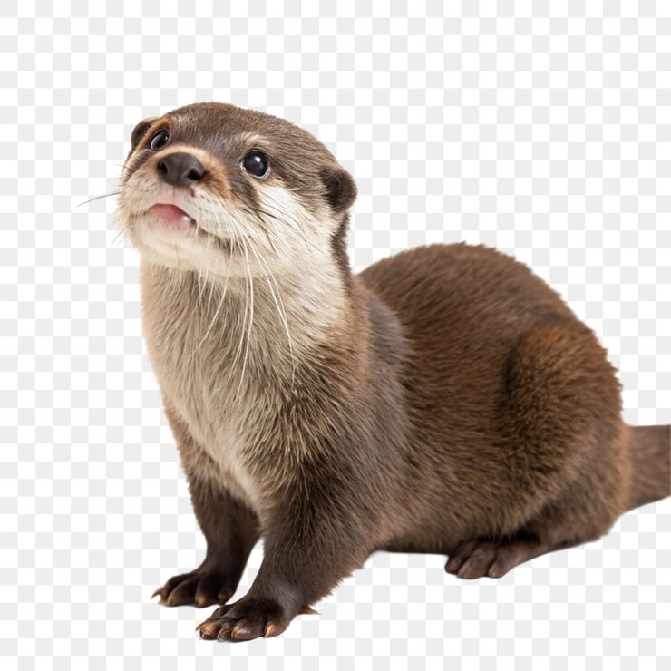 PSD la nutria oriental de garras pequeñas aislada sobre un fondo transparente