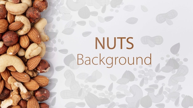 Nuts Sortiment Modell Hintergrund