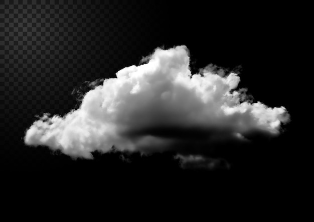 Nuvem Cumulus Fluffy Isolada em Fundo Transparente