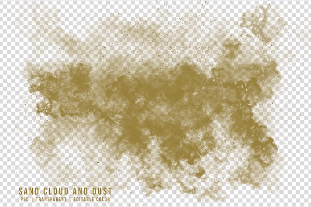 PSD nuvem de areia marrom realista e limpa com poeira isolada em fundo transparente