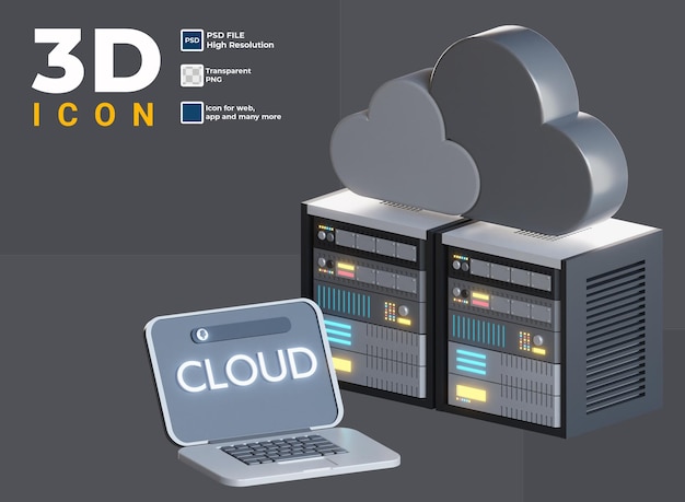 nuvem de computador 3D