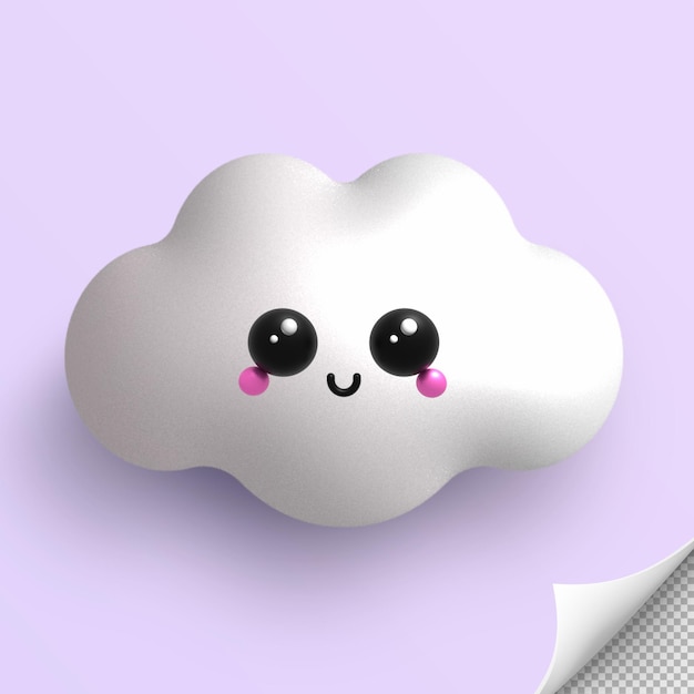 PSD nuvem de desenho animado 3d bonito