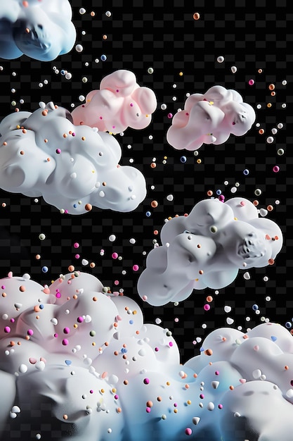 PSD nuvem de stratocumulus brincalhona com marshmallows fofinhos e sug neon color shape decor collections