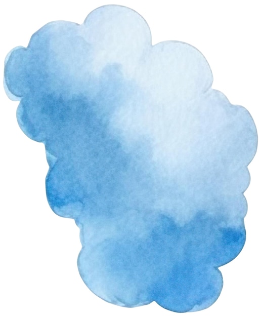 PSD nuvem pintada a aquarela elemento de design desenhado à mão isolado em fundo transparente