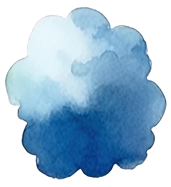PSD nuvem pintada a aquarela elemento de design desenhado à mão isolado em fundo transparente