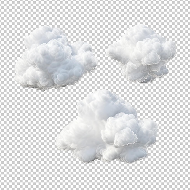 PSD nuvens e cumulus clip art de alta qualidade isolado em fundo branco