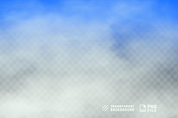 PSD nuvens e um céu azul de fundo transparente