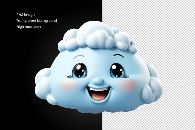 Nuvens lindas brancas em 3d sorrindo