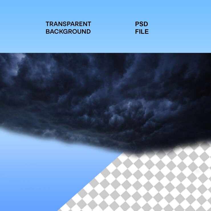 PSD nuvens superpostas realistas em 3d isoladas em fundo transparente efeito de transparência real