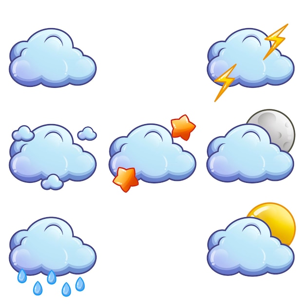 Nuvole con diverse condizioni meteorologiche