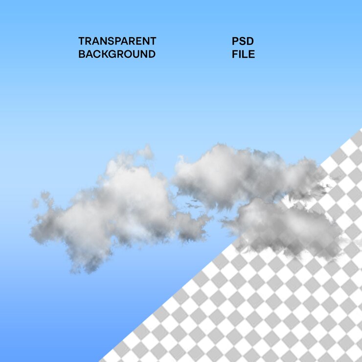 PSD nuvole sovrapposte realistiche 3d isolate su uno sfondo trasparente effetto di trasparenza reale