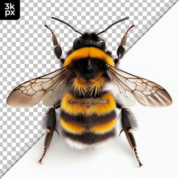 PSD o abelha isolado em um fundo transparente