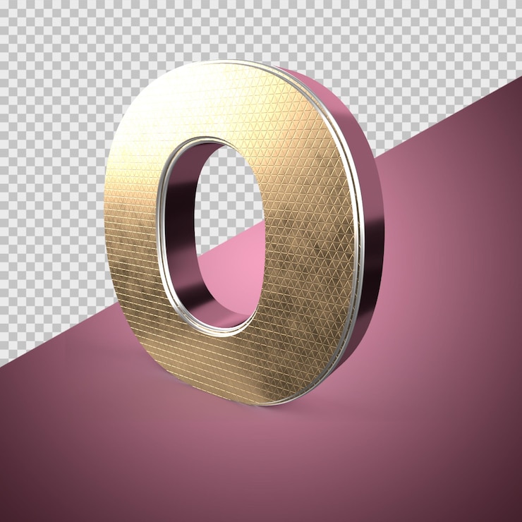 PSD o alphabet 3d render