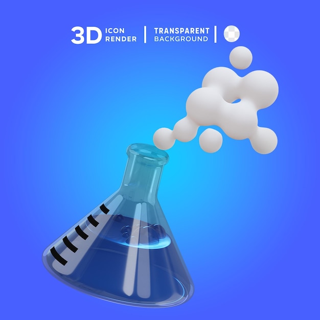 PSD o botão de laboratório é uma ilustração 3d que mostra um ícone 3d colorido isolado.