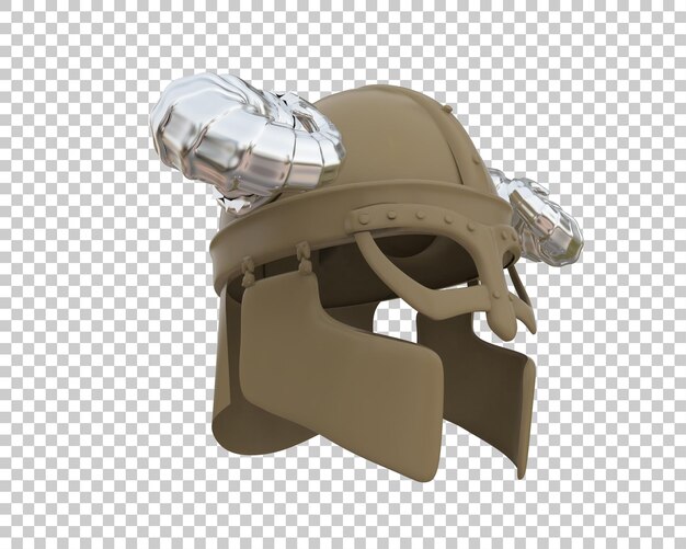 PSD o capacete do guerreiro isolado no fundo ilustração de renderização 3d