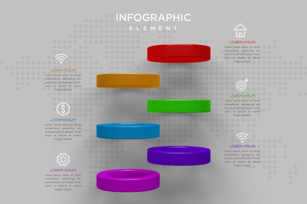 PSD o design do modelo de infográfico de linha do tempo pode ser usado para o relatório anual do diagrama de layout de fluxo de trabalho