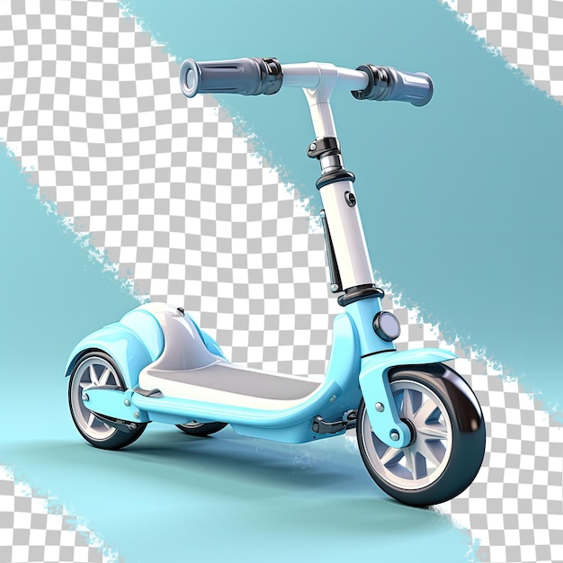 PSD o fundo transparente mostra a scooter azul da criança