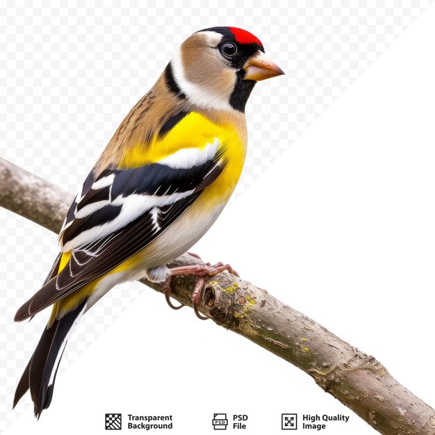 PSD o goldfinch encostado num galho.