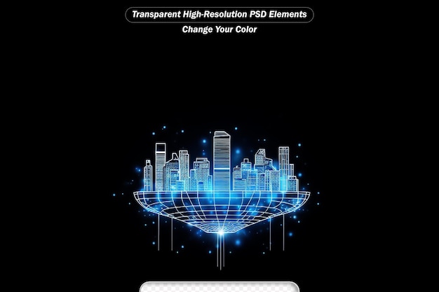 O horizonte da cidade digital futurista big data inteligência artificial