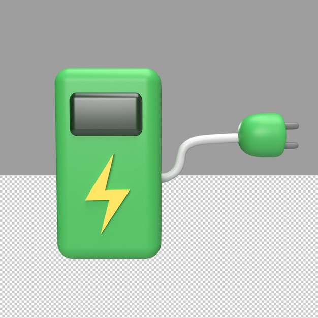 PSD o ícone 3d da estação de energia elétrica e o conceito do símbolo rendem o objeto