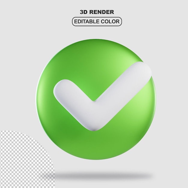 o ícone 3d recebeu a lista de verificação com cor verde