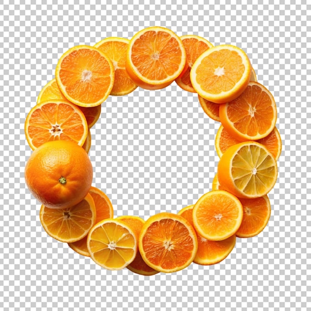PSD o letra hecha con rebanadas de naranjas