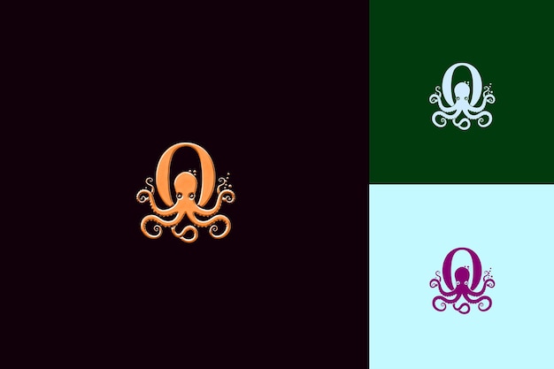 O con letra Océano Estilo de diseño del logotipo Con O en forma de naturaleza Colecciones vectoriales abstractas
