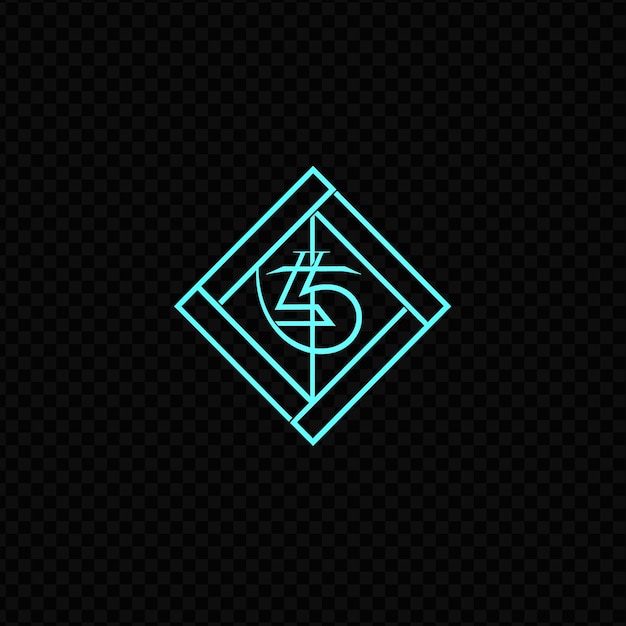 PSD o logotipo azul do número 5