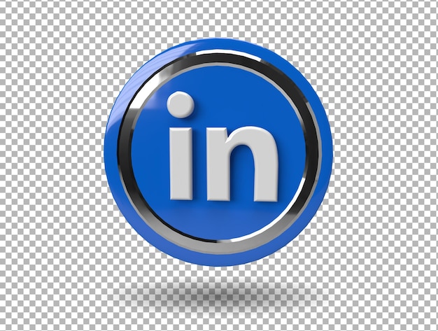 O logotipo de mídia social do Linkedin 3d torna transparente