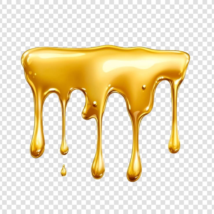PSD o mel dourado gotejando líquido doce fluindo delicioso