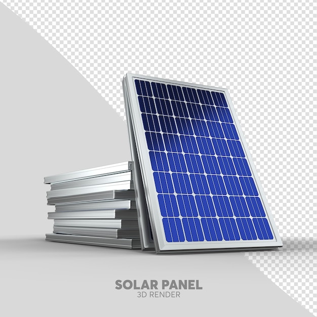 PSD o painel solar 3d realista renderizado isolado