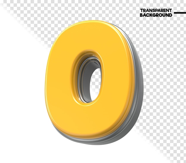 O Renderização 3D de fonte amarela
