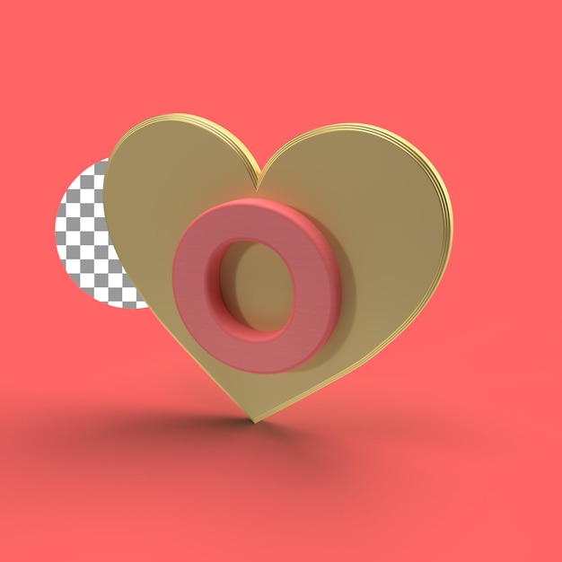 O Rendu 3d Sur La Conception De Lettrage D'amour Doré Pour Le Concept De La Saint-valentin Conception De Haute Qualité