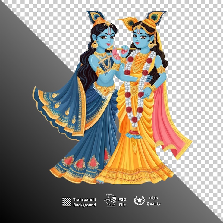 PSD o senhor krishna isolado em fundo transparente