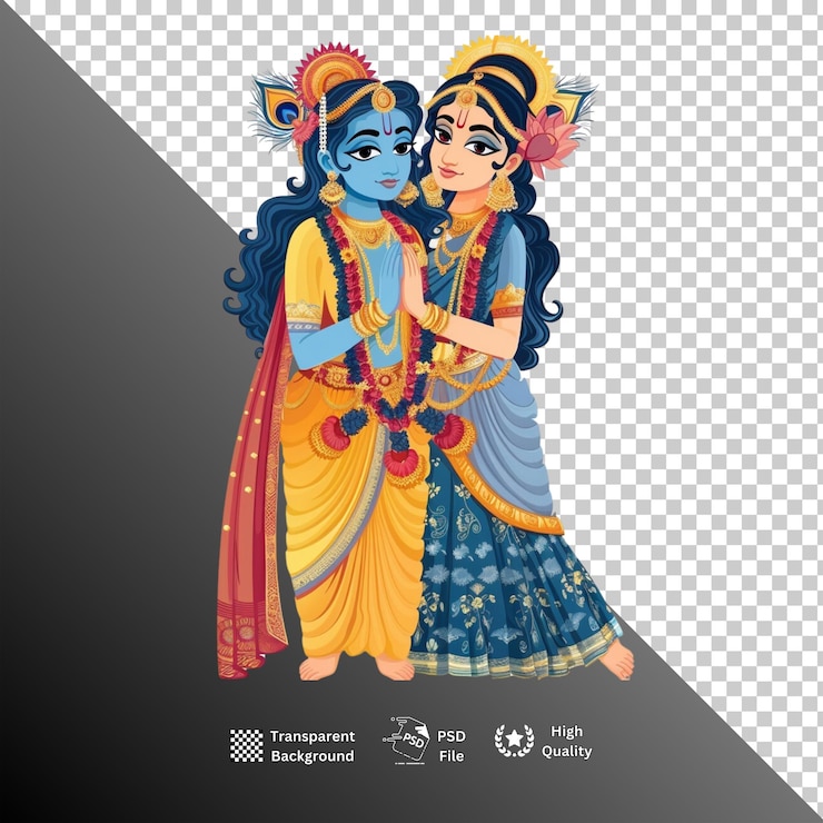 PSD o senhor krishna isolado em fundo transparente