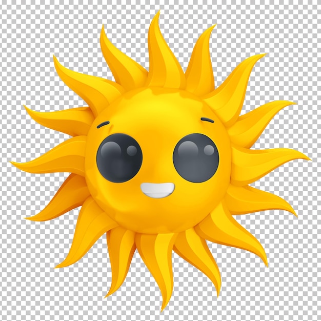 o ttulo 3d sun character happy yellow sun emoji with smiling face