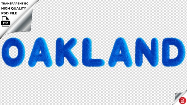 Oakland typography azul fluffy texto psd transparente (em inglês)