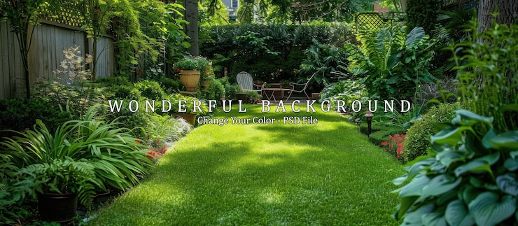 PSD l'oasis du jardin vert et serein