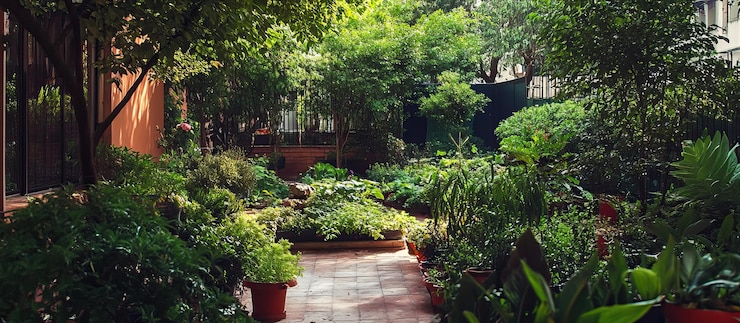 PSD une oasis de jardins verts et luxuriants