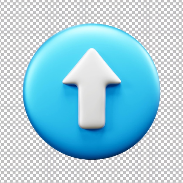 Oberer Pfeil ui-Symbol 3D-Rendering isoliert oder 3D-Pfeilsymbol nach oben