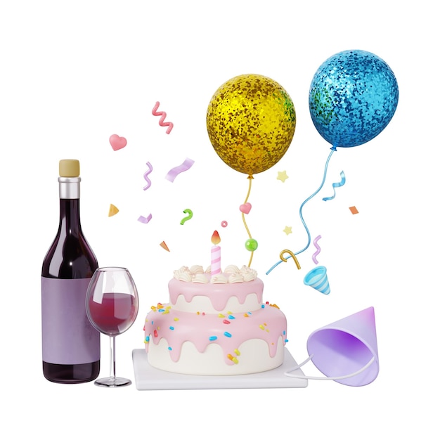 Obgetto 3d di compleanno e anniversario