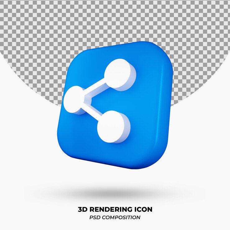 Objek Ikon Bagikan Render 3D